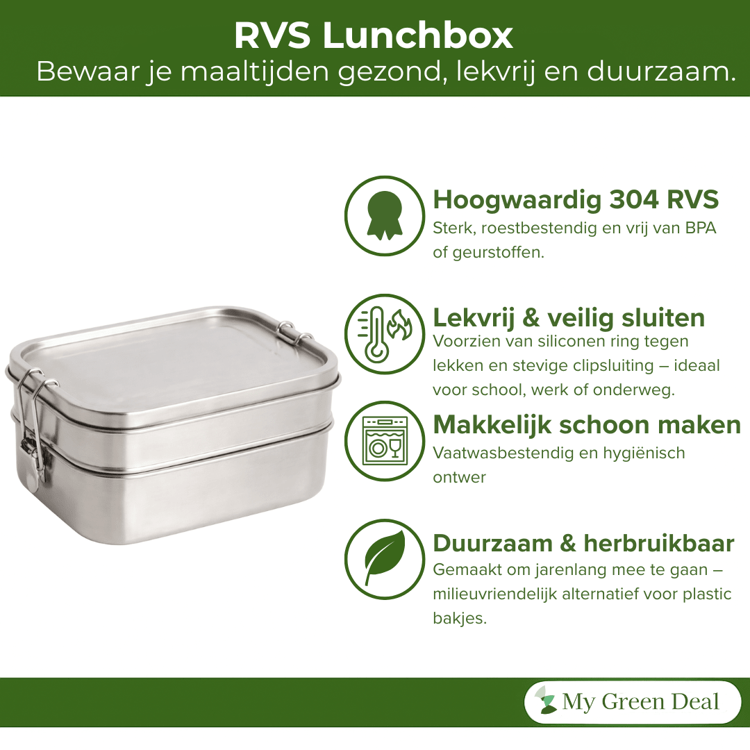 RVS lunchbox 540+800ml - My Green Deal