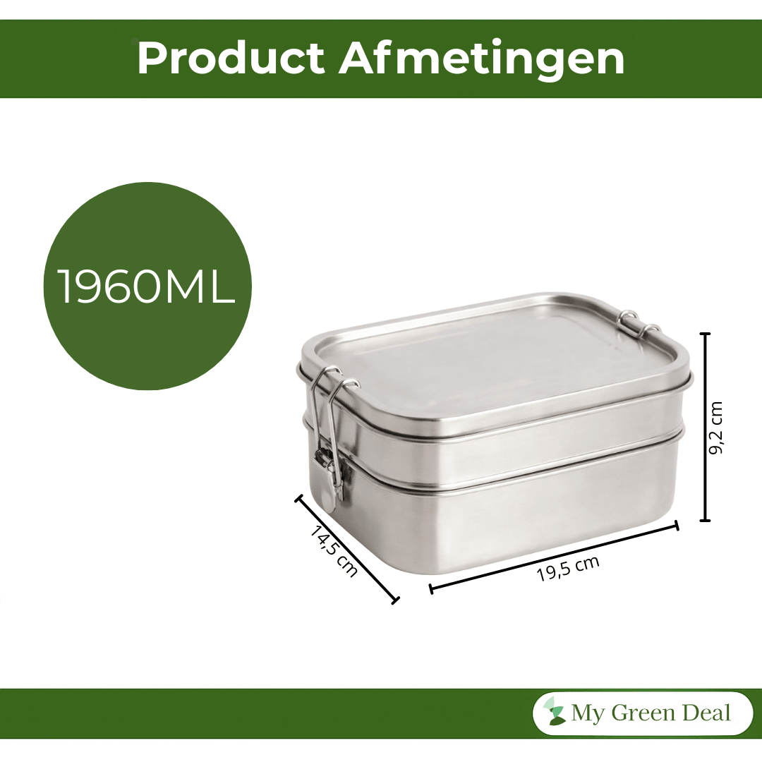 RVS lunchbox 760+1200ml - My Green Deal