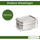 RVS lunchbox 760+1200ml - My Green Deal