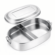 RVS lunchbox ovaal 500ml 2 compartimenten - My Green Deal