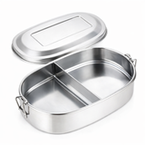 RVS lunchbox ovaal 500ml 2 compartimenten