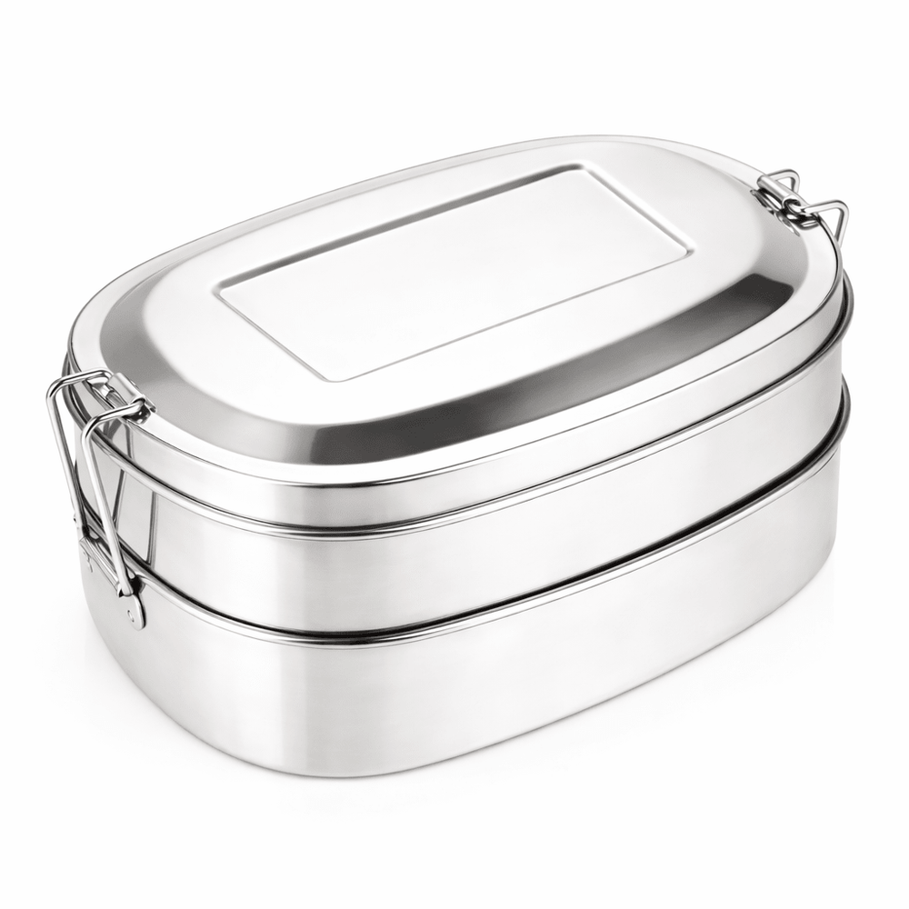 Retourdeal - RVS Lunchbox Ovaal 2×500 ml