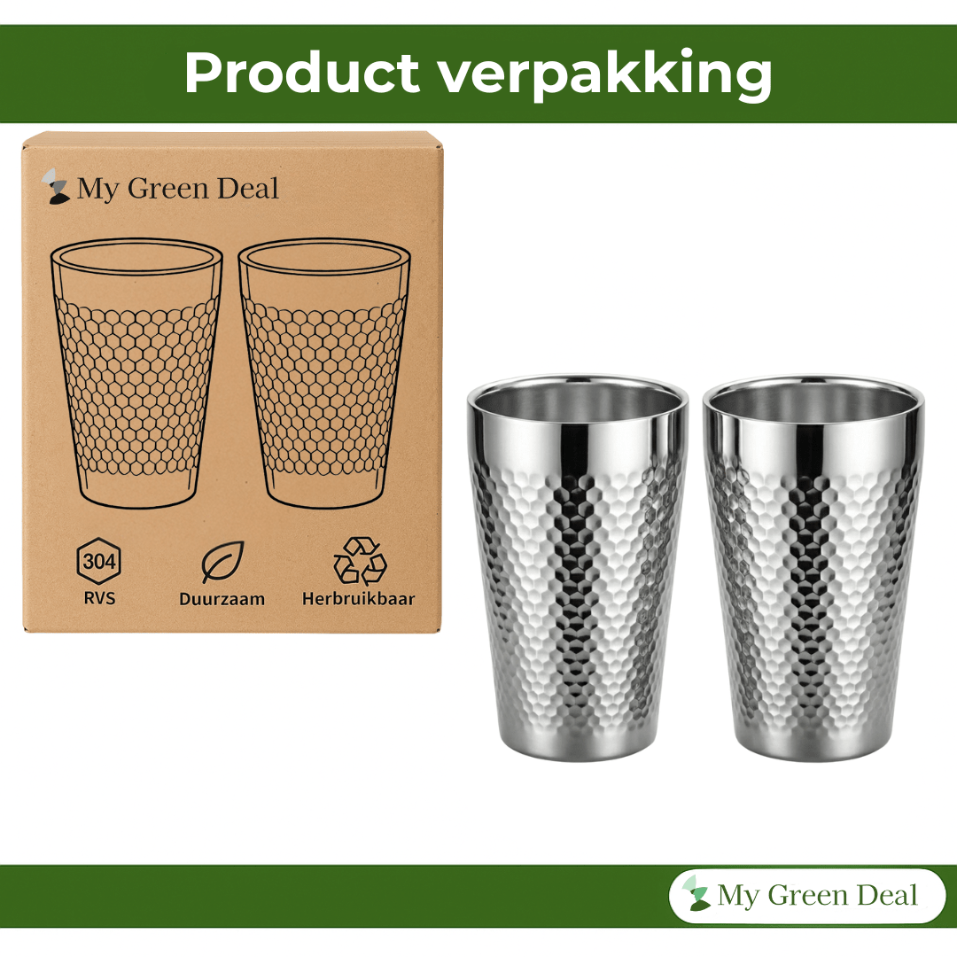 RVS Luxe drinkbeker 350ml set van 2 - My Green Deal