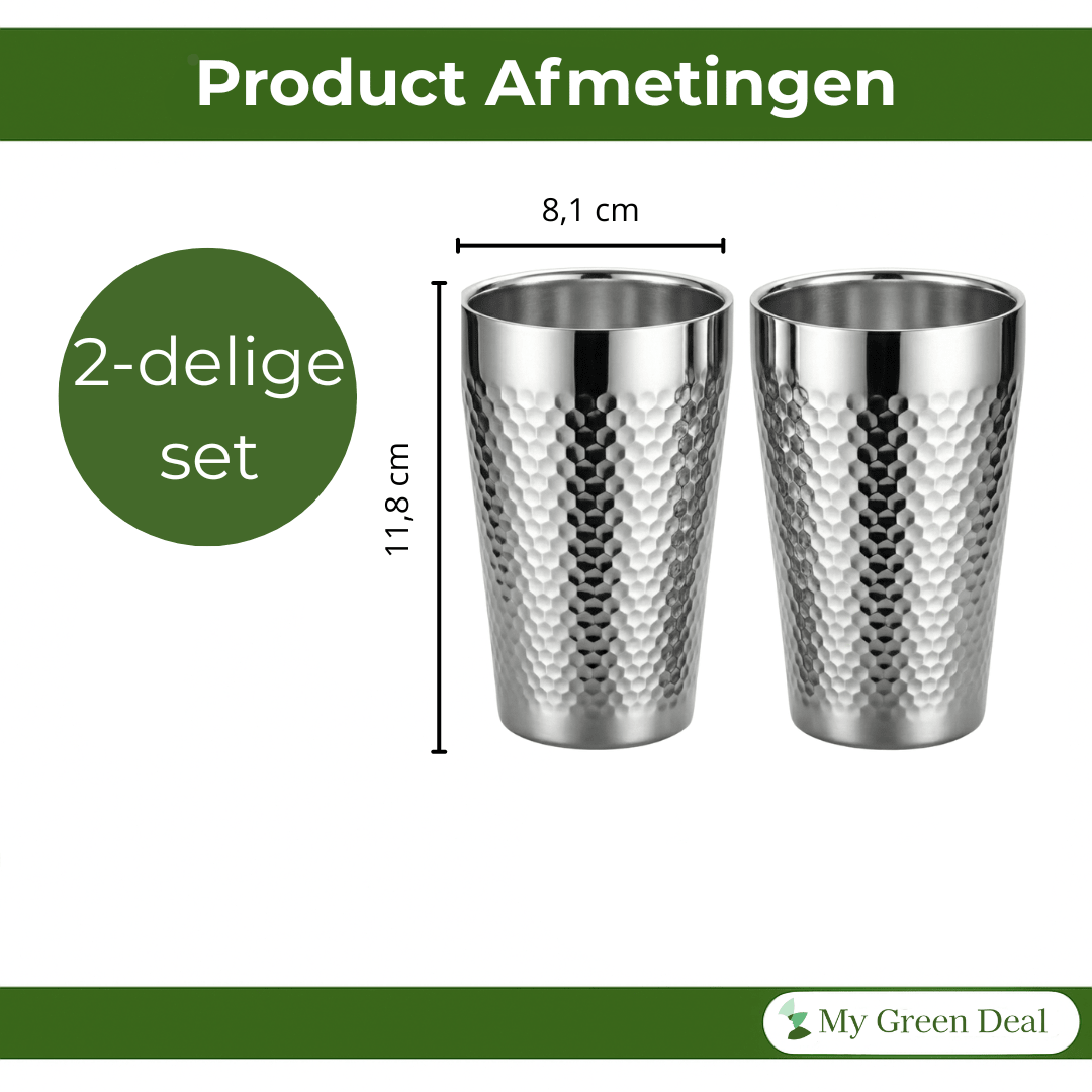 RVS Luxe drinkbeker 350ml set van 2 - My Green Deal