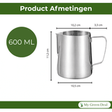 RVS Melkkan Zilver 600ml – Barista Pitcher - My Green Deal