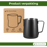 RVS Melkkan Zwart 350ml – Barista Pitcher - My Green Deal
