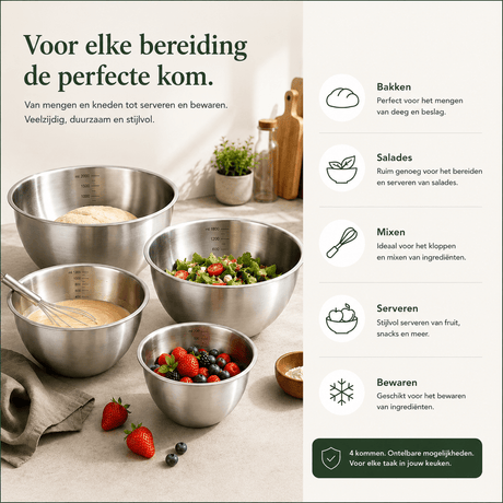 RVS Mengkommen Set – 4 stuks - My Green Deal