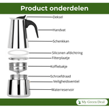 RVS Percolator 6 kops – Moka Pot