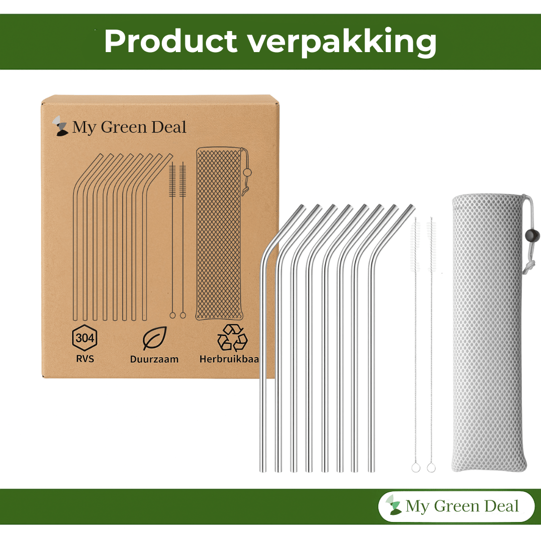 RVS Rietjes Set (8 - delig) - My Green Deal