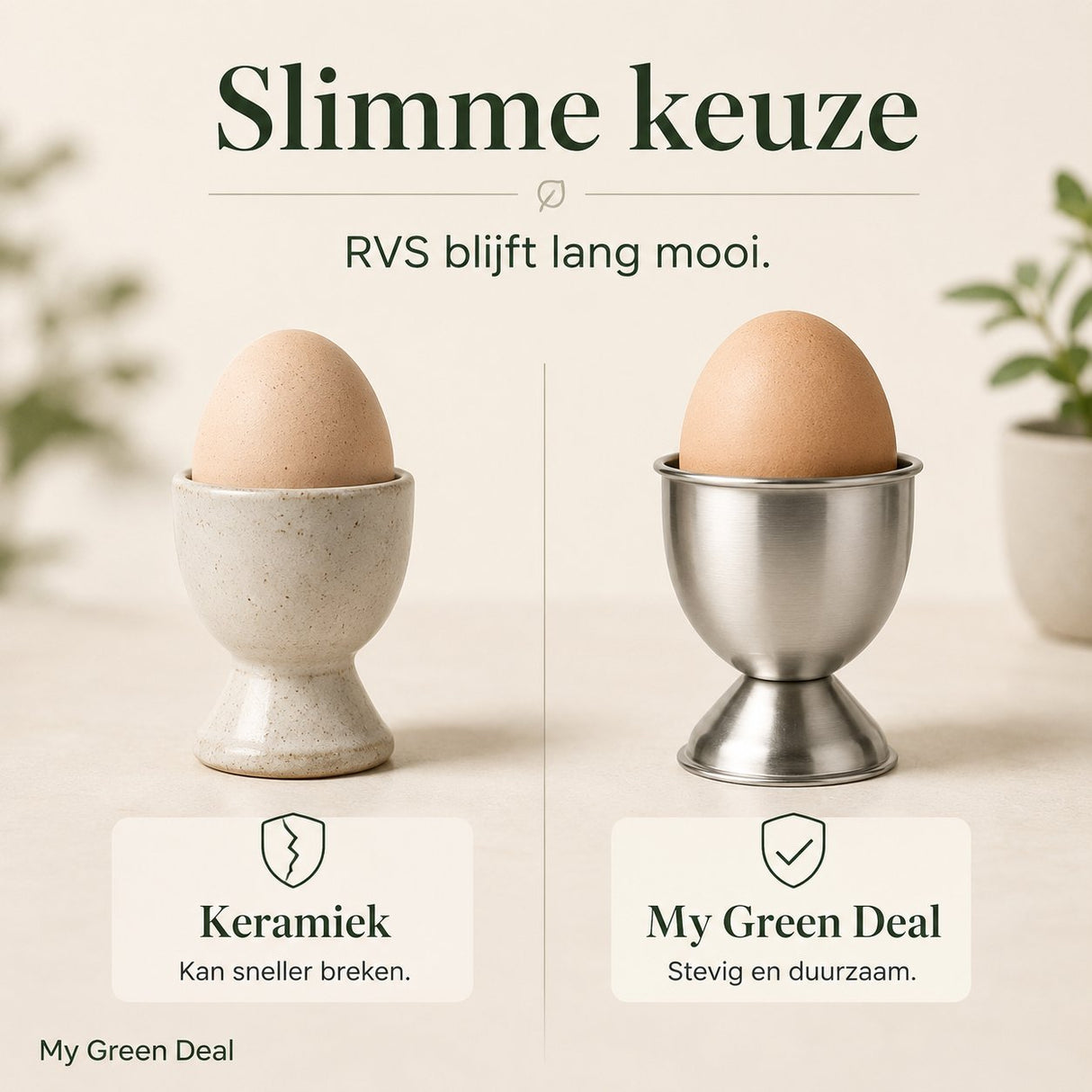 RVS Eierdopjes Set – 5 stuks - My Green Deal