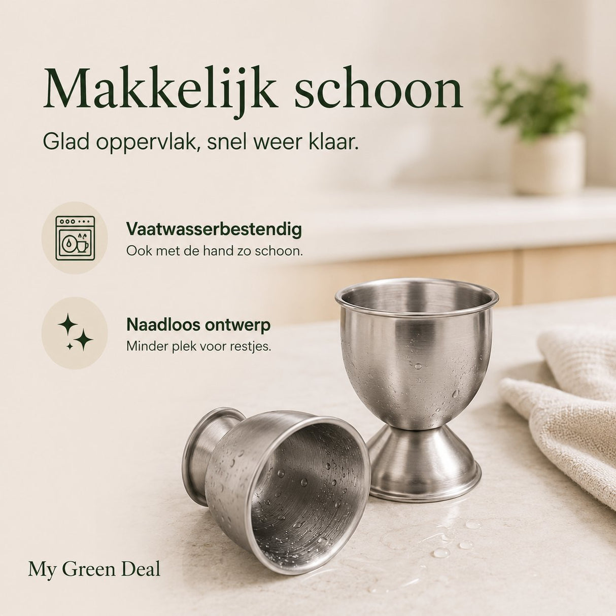 RVS Eierdopjes Set – 5 stuks - My Green Deal