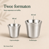 RVS koffiekopjes set - zilver