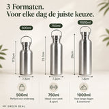 RVS drinkfles enkelwandig 1000ML - My Green Deal