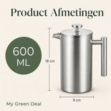 RVS French press 600ml - My Green Deal