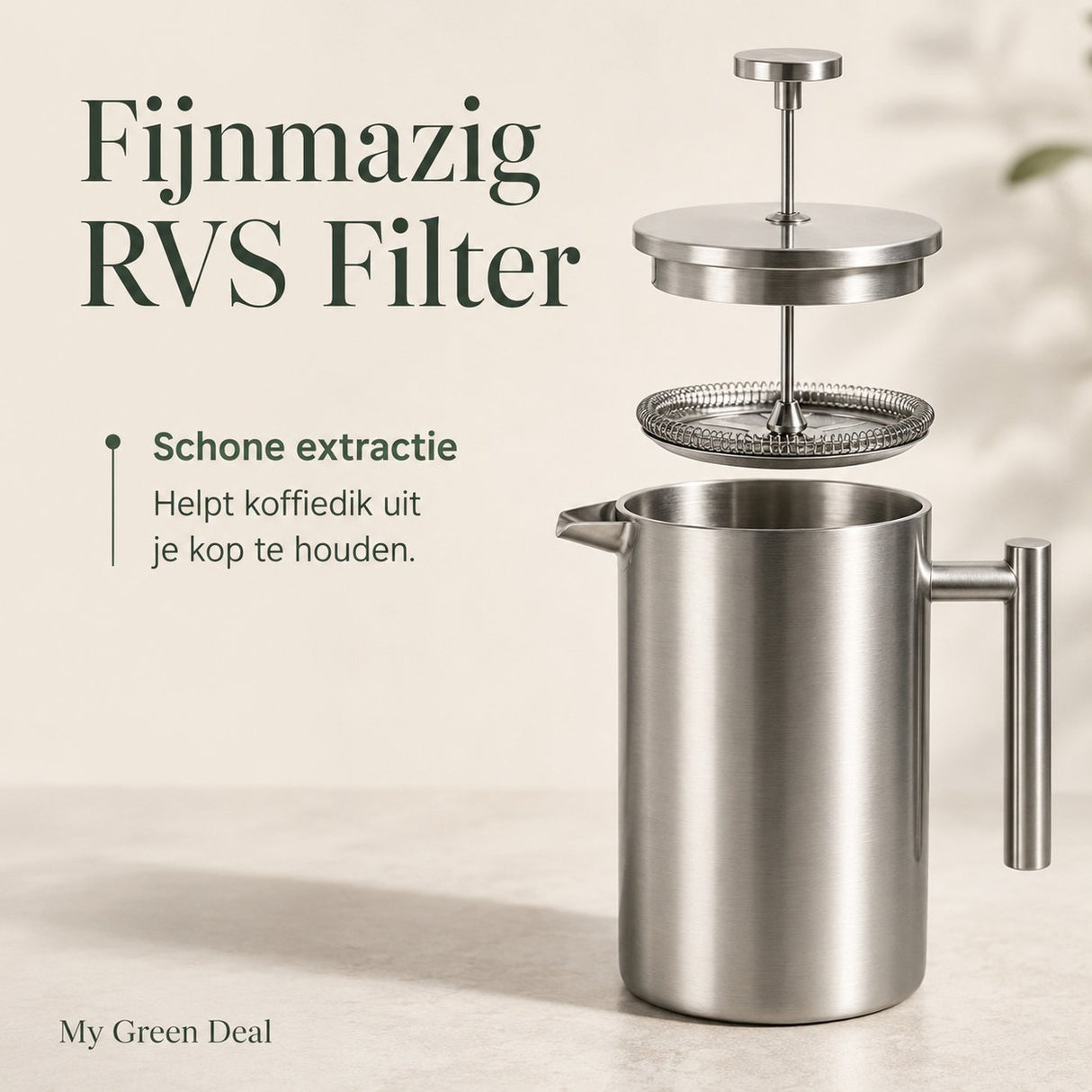 RVS French press 600ml - My Green Deal