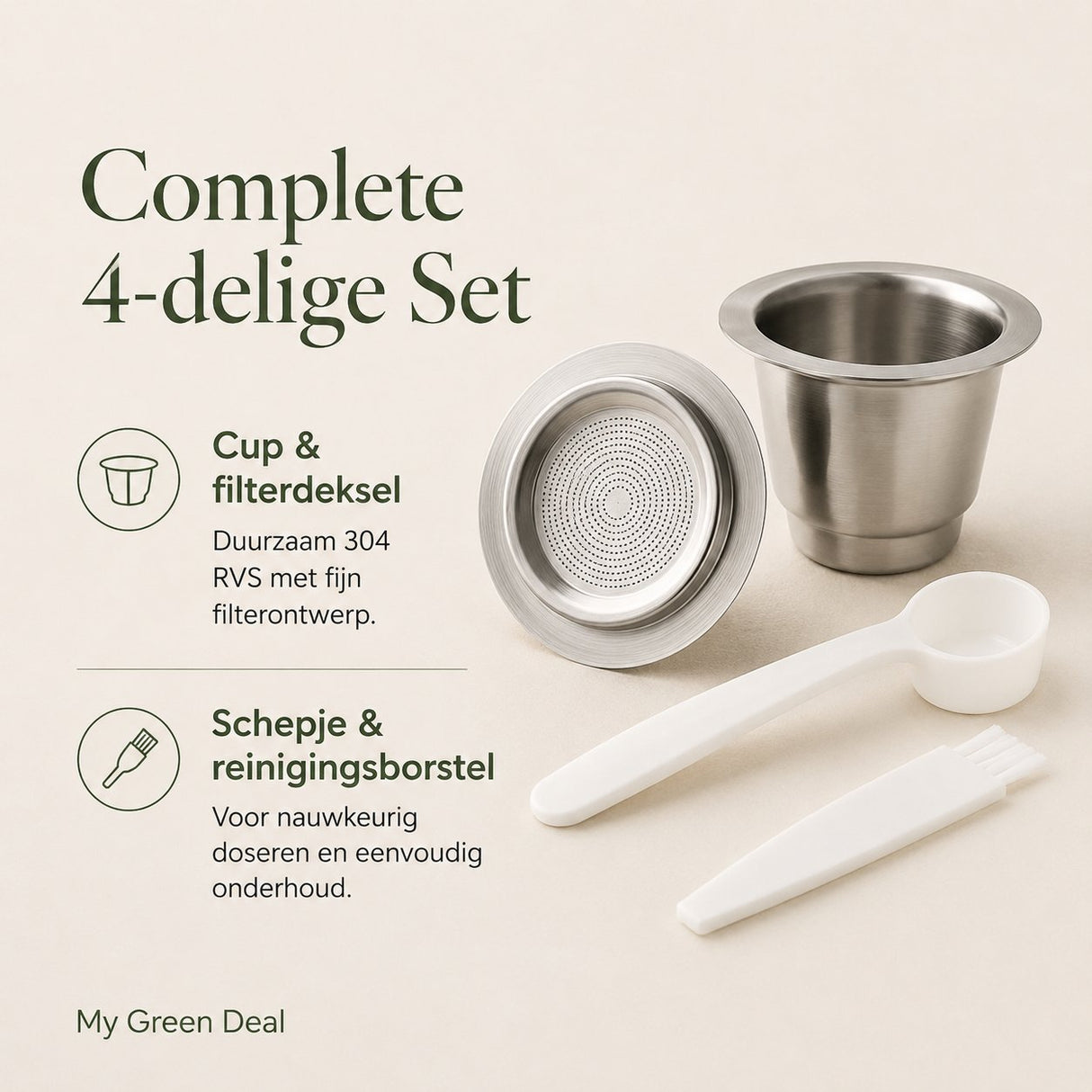 RVS Espresso Capsule – Herbruikbaar - My Green Deal