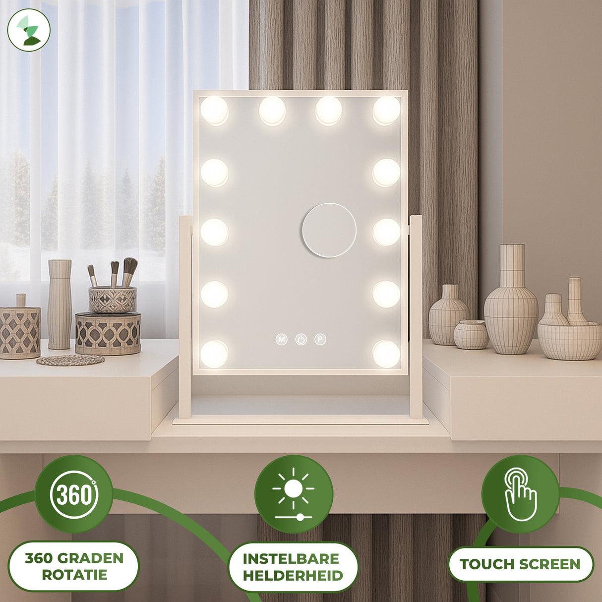 My Green Deal - Hollywood Make Up Spiegel met Verlichting Wit