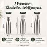 RVS Waterfles dubbelwandig 750ml - My Green Deal