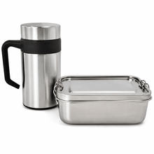 RVS Lunchbox & Koffiebeker To Go Set - Zilver