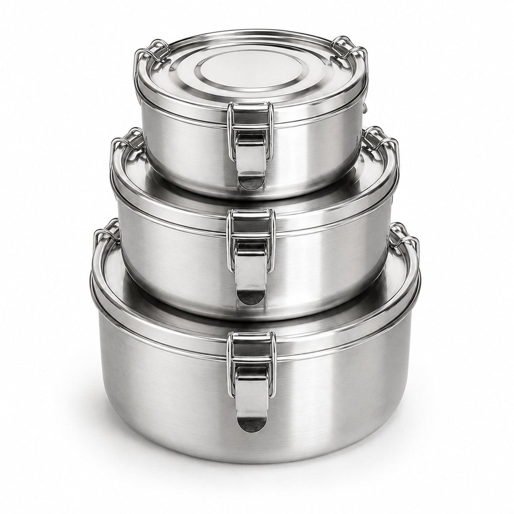 RVS Lunchbox rond– Set van 3 - My Green Deal