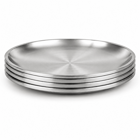Luxe Grote RVS Borden Set (4-delig) - 26cm - My Green Deal