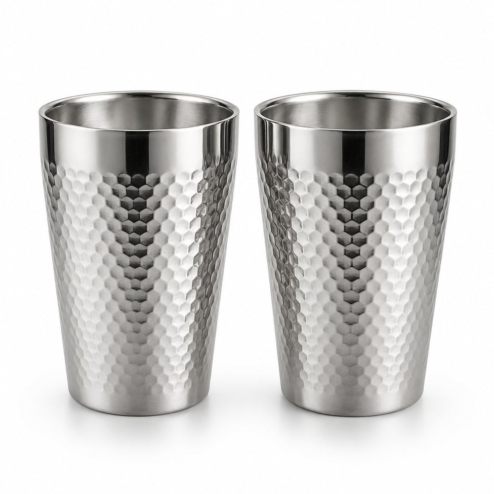 Retourdeal - RVS Luxe drinkbeker 350ml set van 2