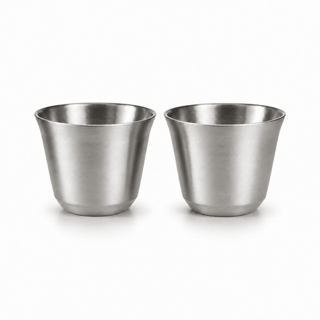 RVS Espressokopjes set van 2 Zilver - 80 ml - My Green Deal