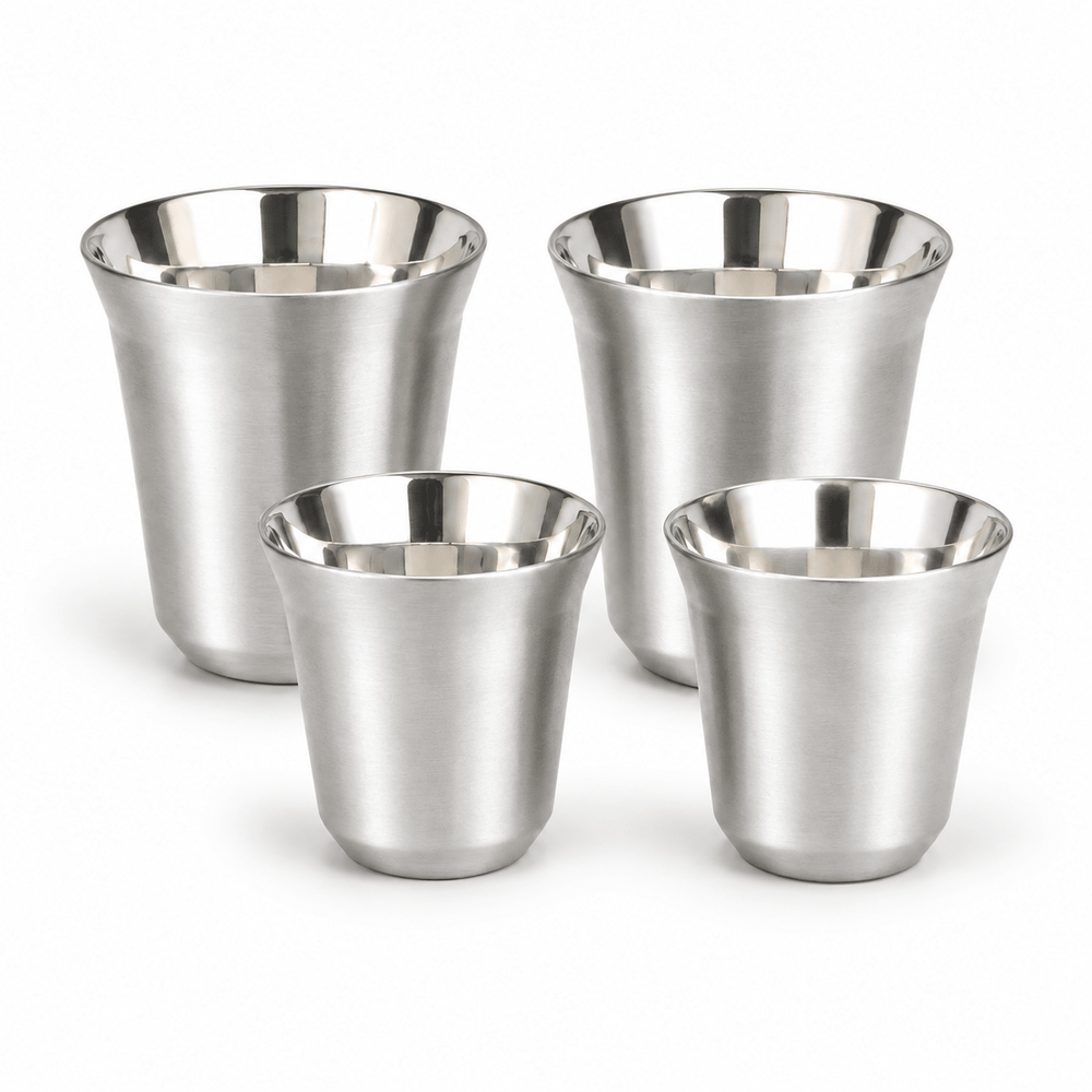 Retourdeal - RVS koffiekopjes set - zilver