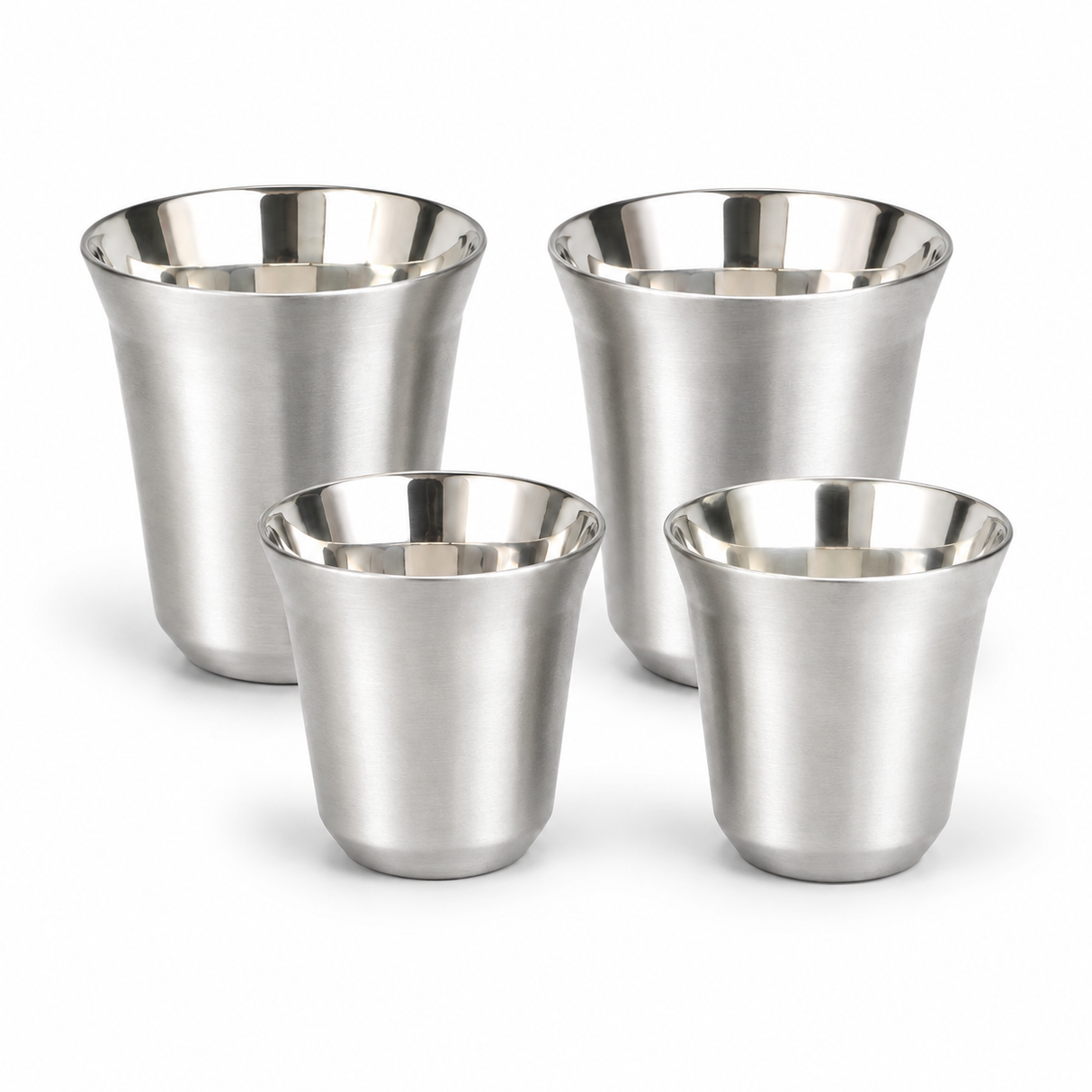 RVS koffiekopjes set - zilver
