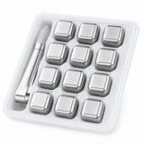 RVS IJsblokjes Set – 12 stuks met Tang - My Green Deal