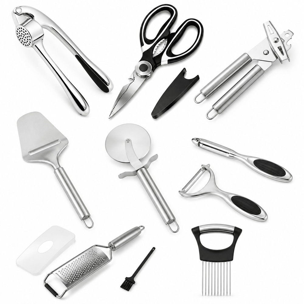 Retourdeal - RVS Keuken Essentials Set – 9-delig