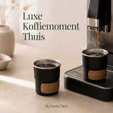 RVS koffiekopjes zonder oor set van 4 zwart - 280ML - My Green Deal