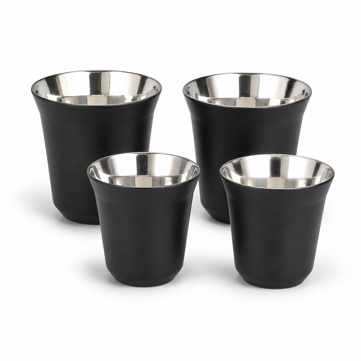 RVS koffiekopjes set - zwart