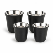 RVS koffiekopjes set - zwart
