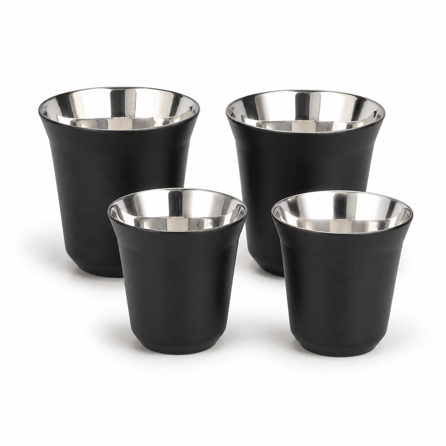 RVS koffiekopjes set - zwart - My Green Deal