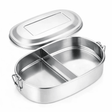 RVS lunchbox ovaal 500ml 2 compartimenten - My Green Deal