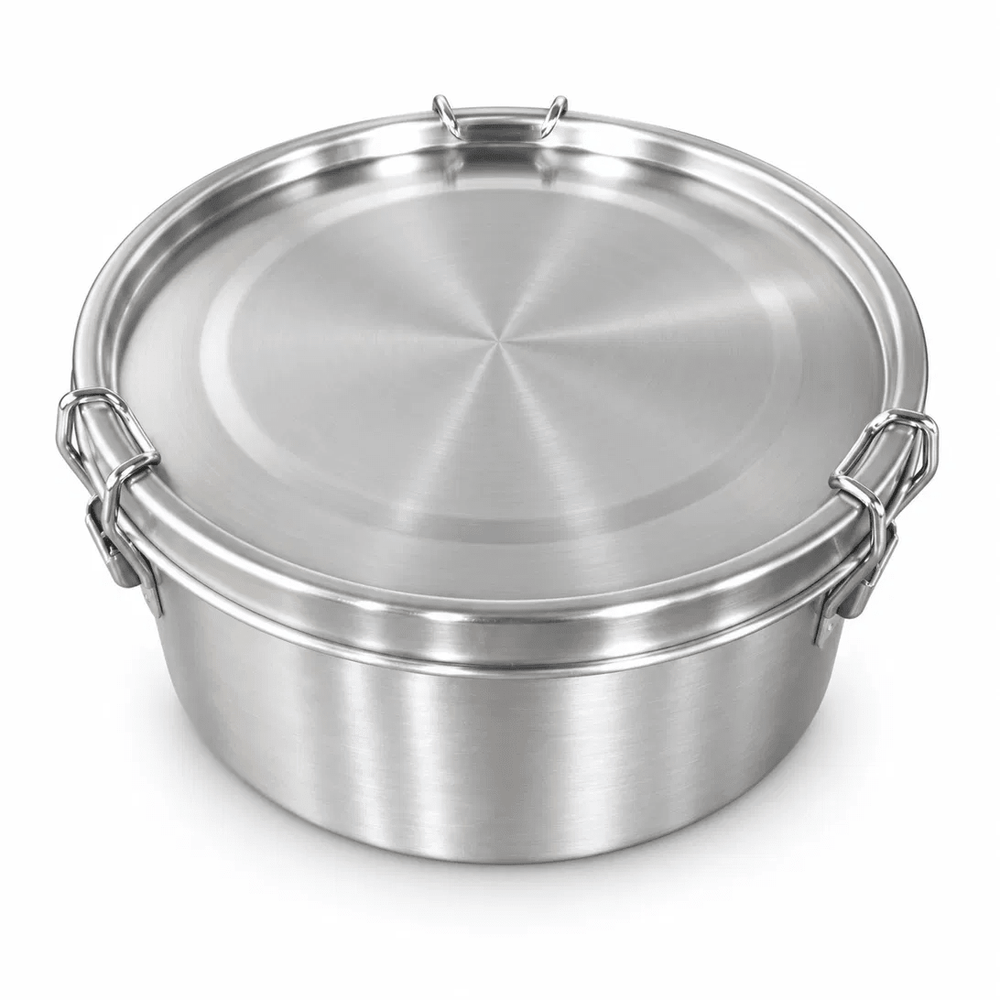 Retourdeal - RVS Lunchbox rond 1800ml