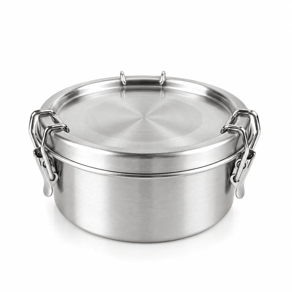 Retourdeal - RVS Lunchbox rond 480ml