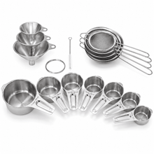 RVS Maatbeker, Zeef & Trechter Set – 16-delig