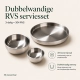 RVS serviesset dubbelwandig