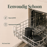 RVS koffiebeker to go 400ml Zwart - My Green Deal