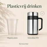 RVS Koffiebeker To Go – 400ml - My Green Deal