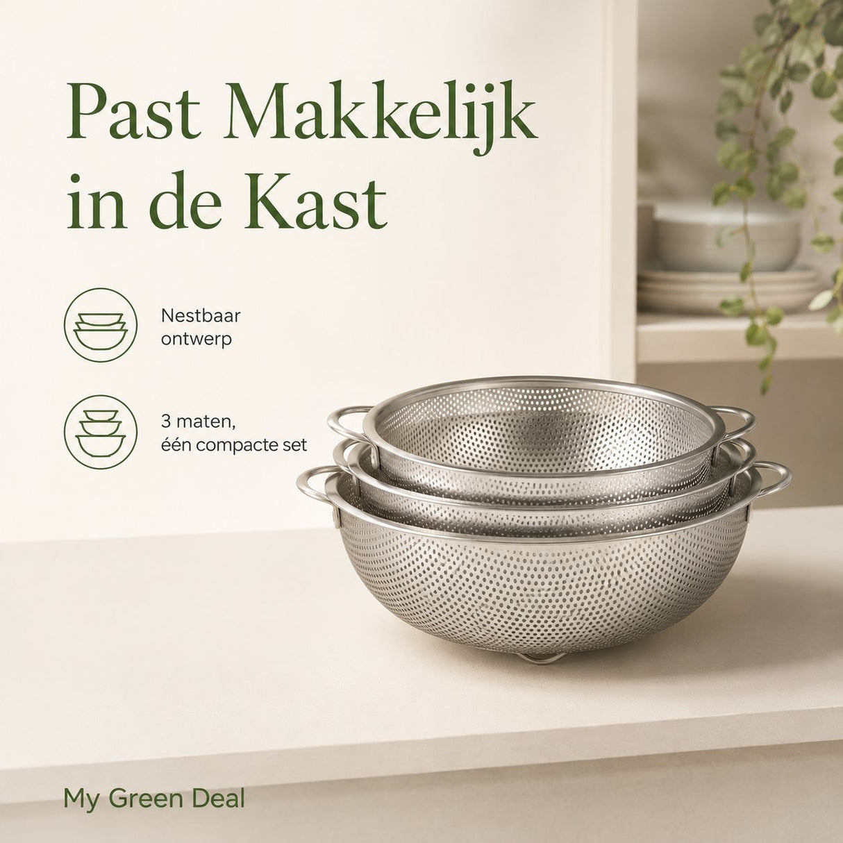 RVS Vergietset 3 stuks - My Green Deal