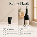RVS Wijnstopper Vacuum met Kurk - My Green Deal