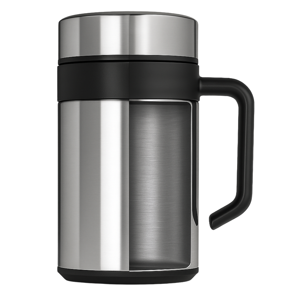 RVS koffiebeker to go doorsnede met isolatie