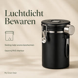 RVS Koffie Bewaarbus 1.8L Zwart - My Green Deal