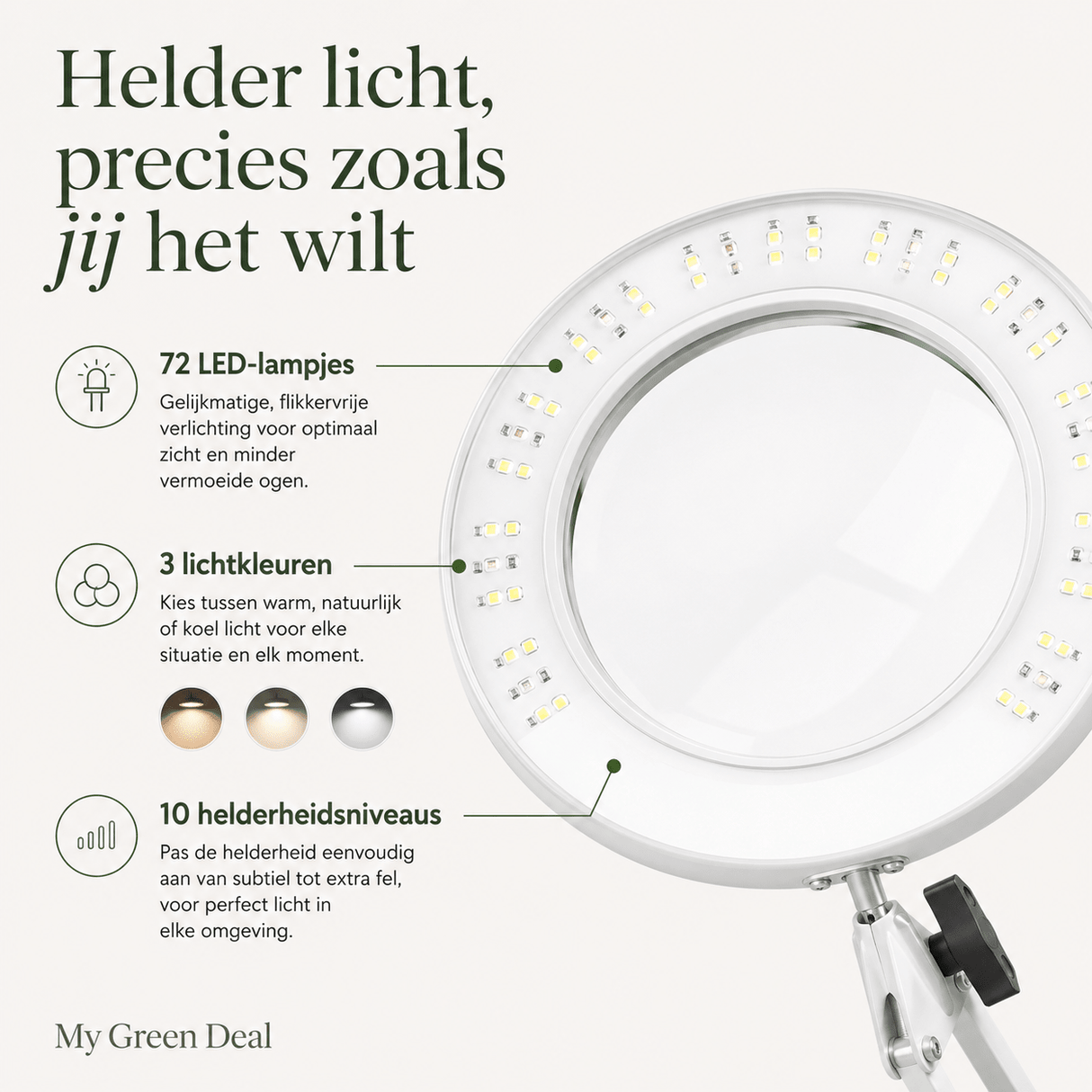 Loeplamp met led verlichting - Wit - My Green Deal