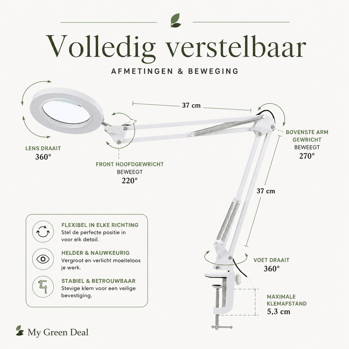 Loeplamp met led verlichting - Wit - My Green Deal