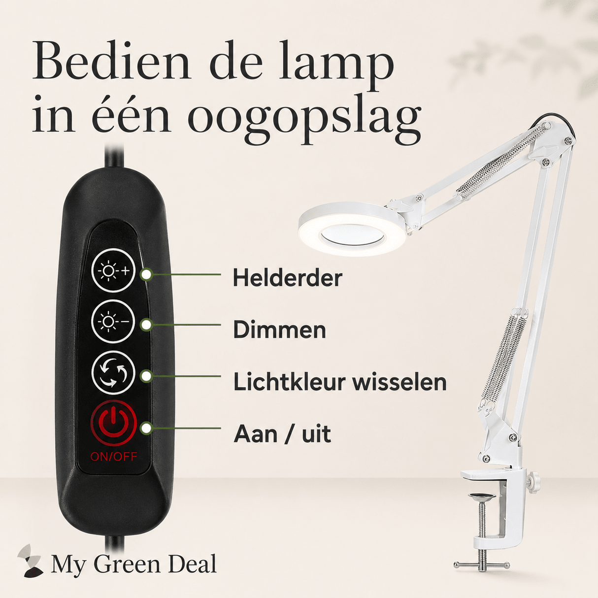 Loeplamp met led verlichting - Wit - My Green Deal