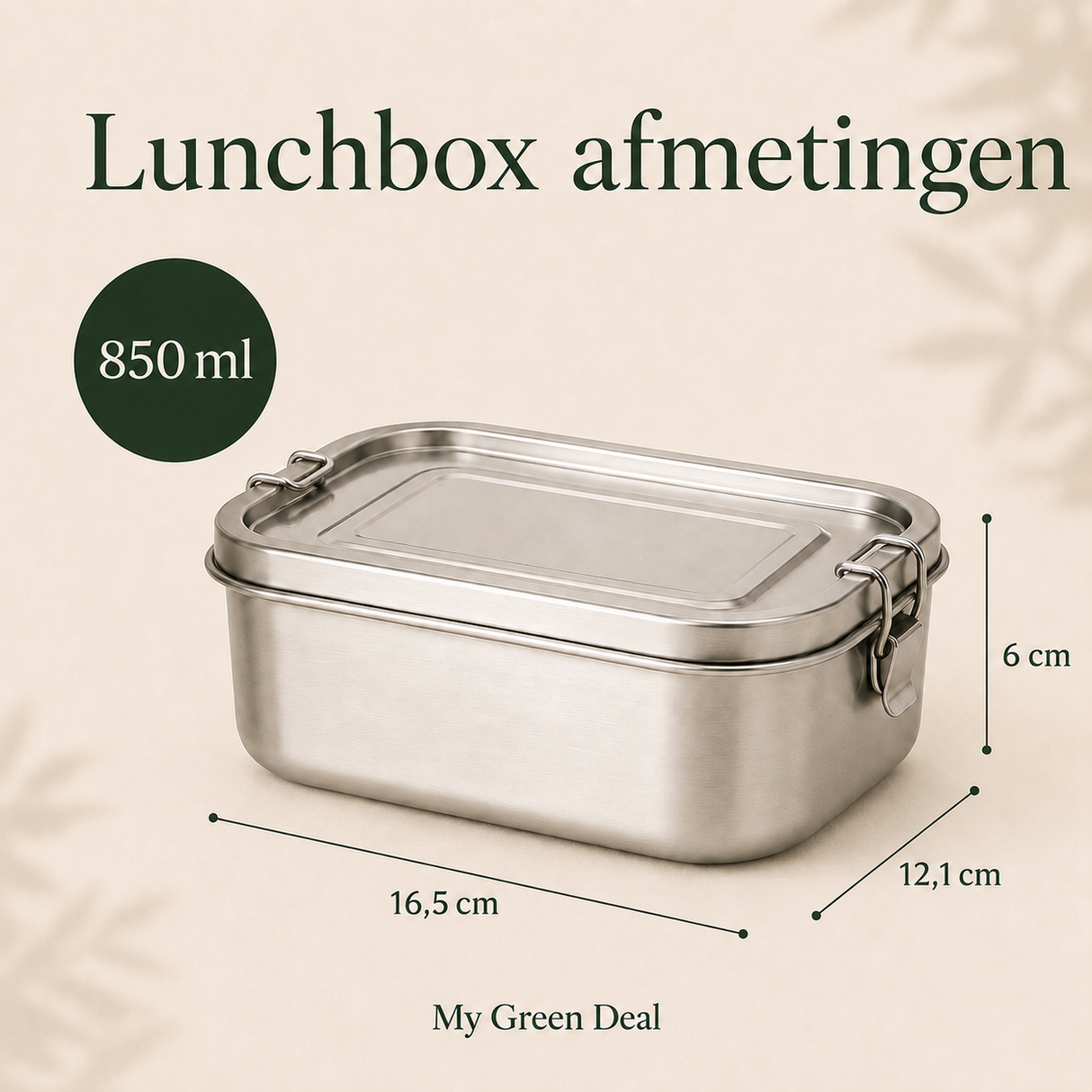 RVS Lunchbox & Koffiebeker To Go Set - Zwart